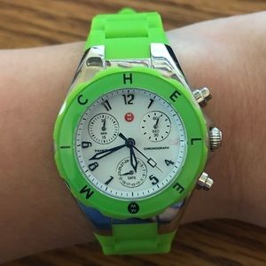 Lime Green Michele Tahitian Jelly Bean Watch